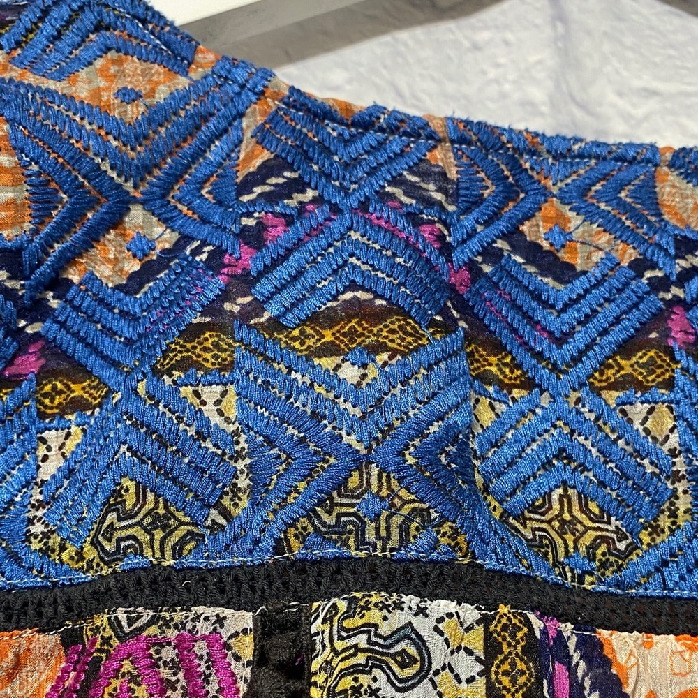 Anthropologie Colorful Patchwork Blouse - Picture 8 of 11